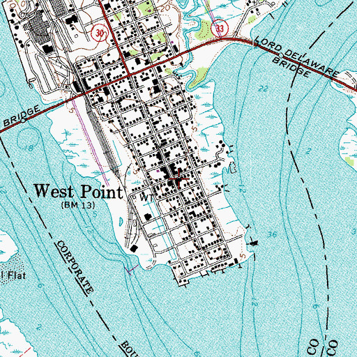 Topographic Map of West Point, VA