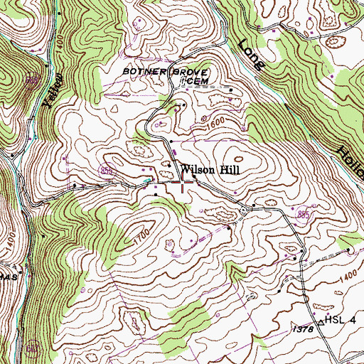 Topographic Map of Wilson Hill, VA