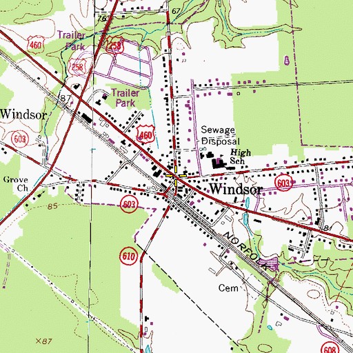Topographic Map of Windsor, VA