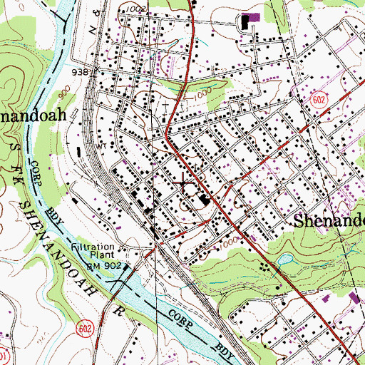 Topographic Map of Fields United Methodist Church, VA