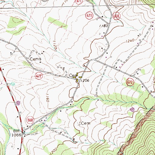 Topographic Map of Valleyburg School (historical), VA