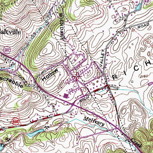 Topographic Map of Pleasant Heights, VA