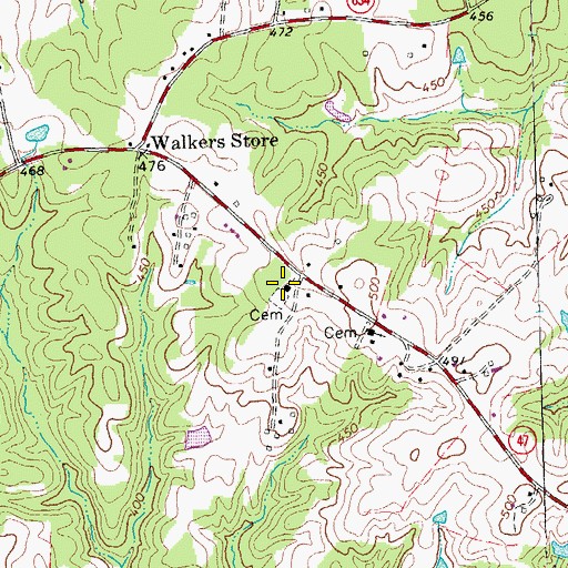 Topographic Map of Concord Church, VA