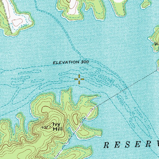 Topographic Map of Eagle Point Falls (historical), VA