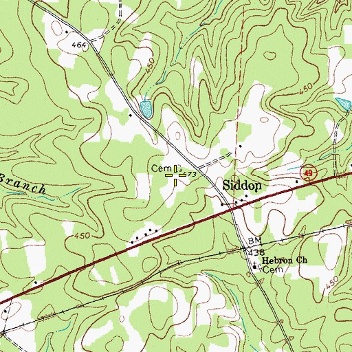 Topographic Map of Elliott Cemetery, VA