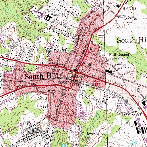Topographic Map of Interstate Industrial Park, VA