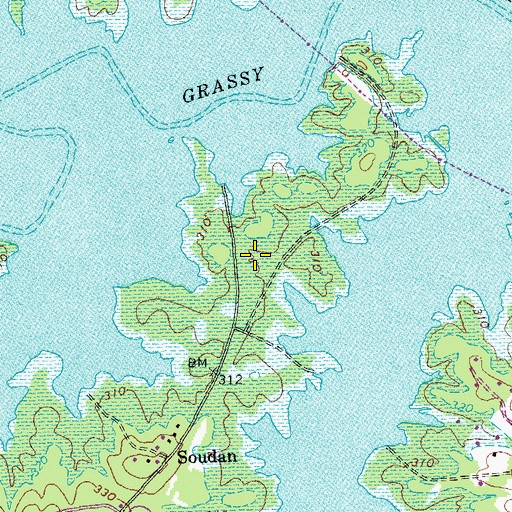 Topographic Map of Old Soudan Wildlife Management Area, VA