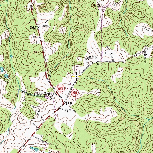 Topographic Map of Whittles Grove School (historical), VA