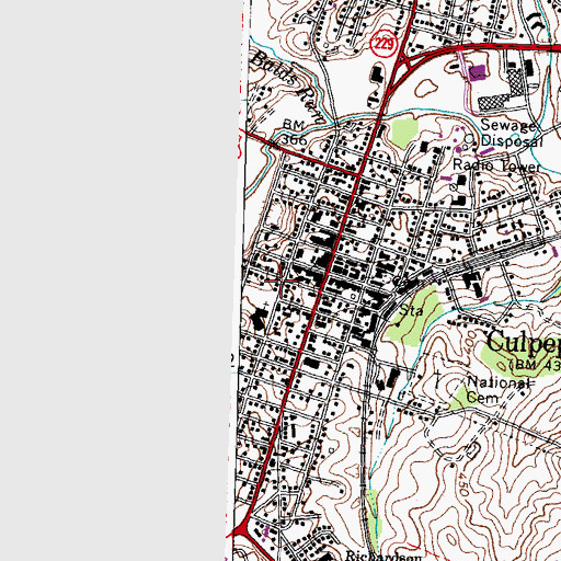 Topographic Map of Antioch Baptist Church, VA