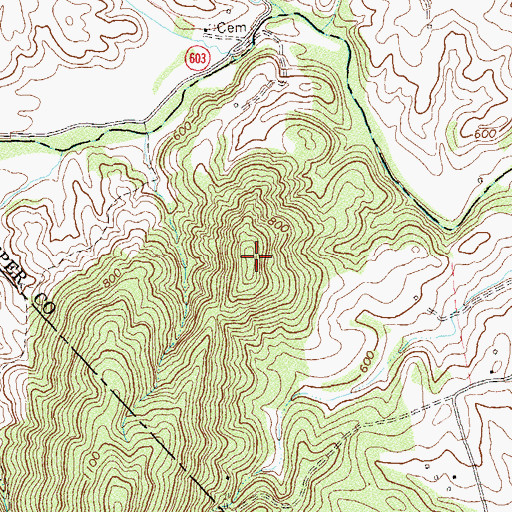 Topographic Map of Bald Mountain, VA