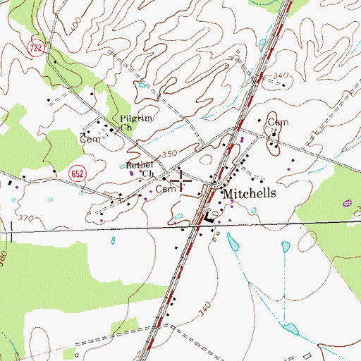 Topographic Map of Bethel Cemetery, VA