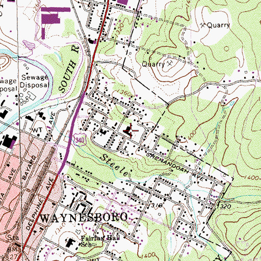 Topographic Map of Shenandoah Heights Elementary School, VA