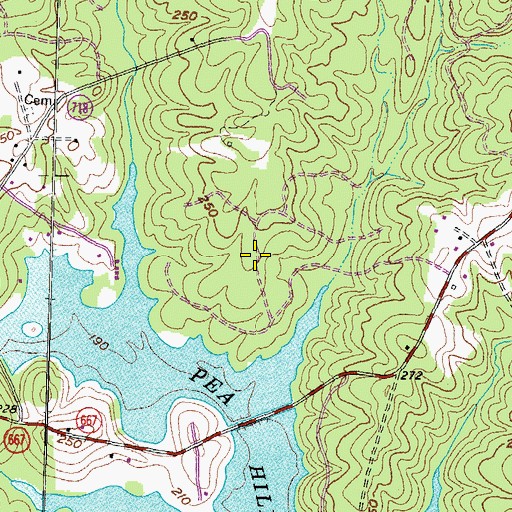 Topographic Map of Pea Hill Shores, VA