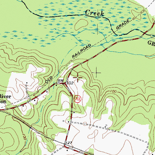 Topographic Map of Faisons Mobile Home Park, VA
