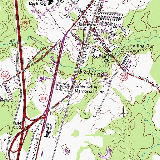 Topographic Map of Falling Run Waste Water Treatment Plant, VA