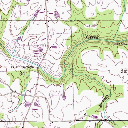 Topographic Map of Big Branch, AL