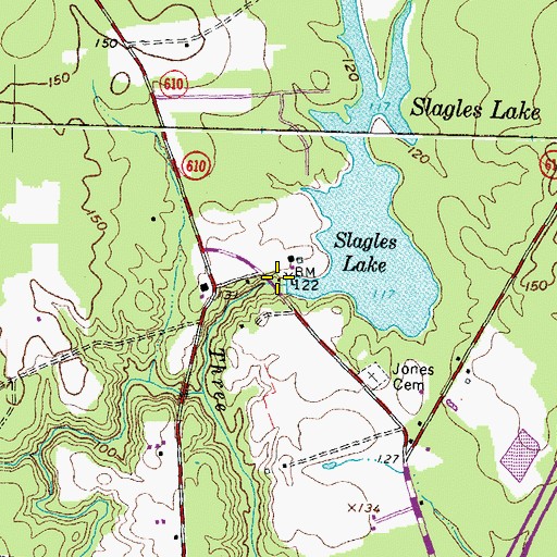 Topographic Map of Slagles Mill (historical), VA