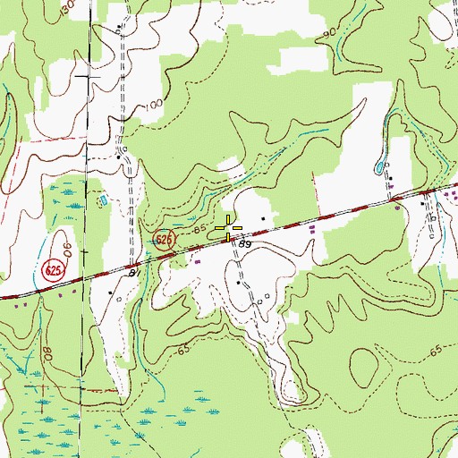 Topographic Map of Vincents School (historical), VA