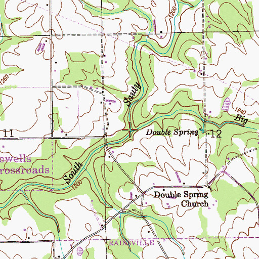 Topographic Map of Big Branch, AL