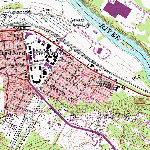 Topographic Map of Mill Village, VA