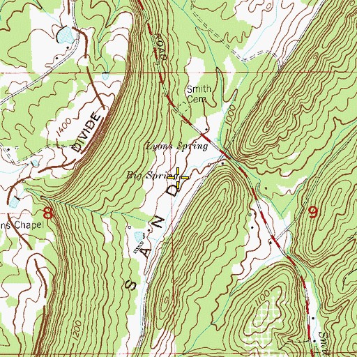 Topographic Map of Big Spring, AL
