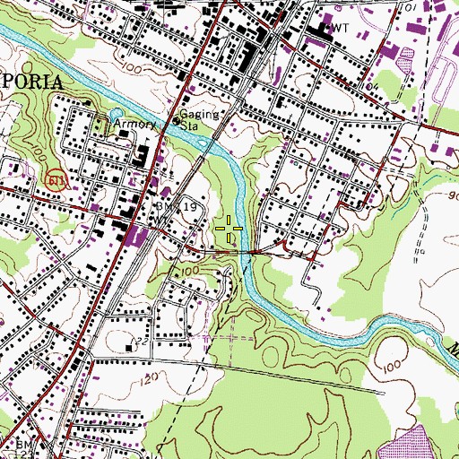 Topographic Map of A B Adams Convalescent Center, VA