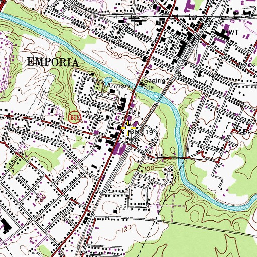 Topographic Map of Greensville County Jail, VA