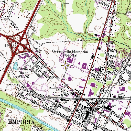 Topographic Map of Meherrin Dialysis Center, VA