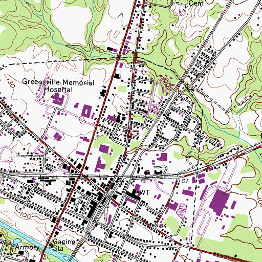 Topographic Map of Saint John Inspirational Pentecostal Church, VA