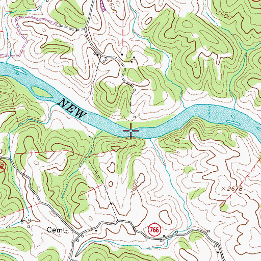 Topographic Map of Anderson Ford, VA