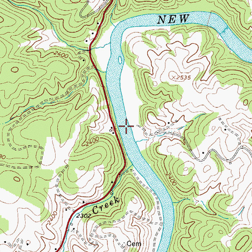 Topographic Map of Baxter Ferry (historical), VA
