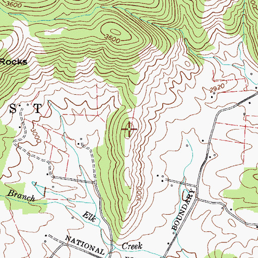 Topographic Map of Cinnamon Ridge, VA
