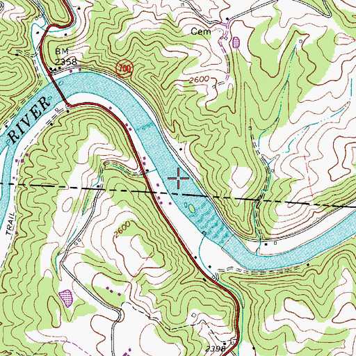 Topographic Map of Doughton Ford, VA