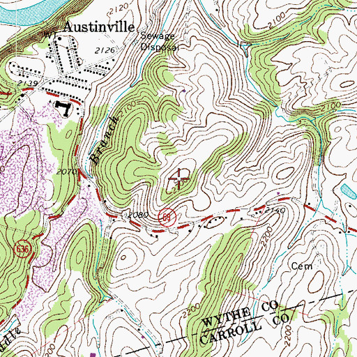 Topographic Map of Fossil Point, VA
