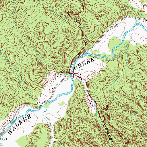 Topographic Map of Laurel Hollow Branch, VA