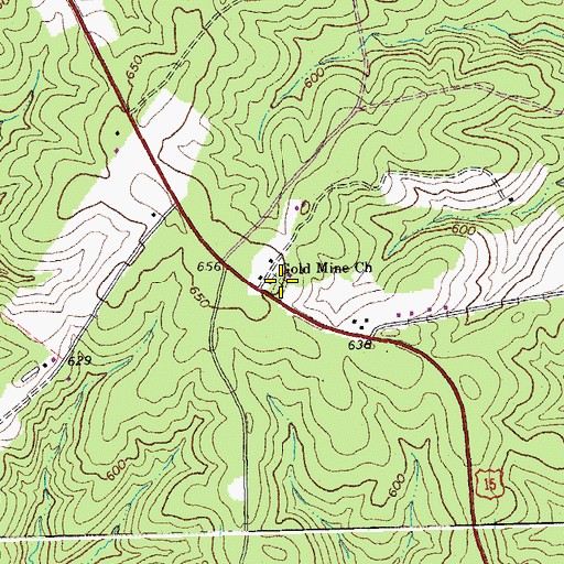 Topographic Map of Gold Mine Cemetery, VA