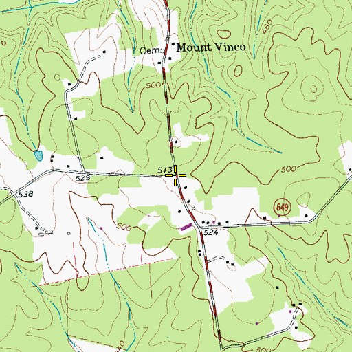 Topographic Map of New Mount Vinco, VA