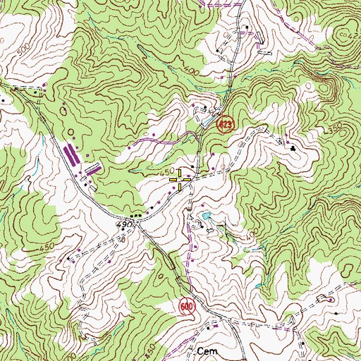 Topographic Map of Saratoga School (historical), VA
