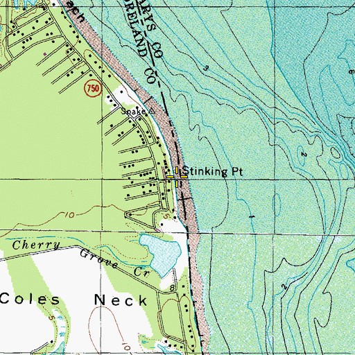 Topographic Map of Stinking Point, VA