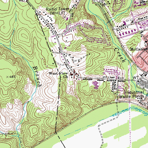 Topographic Map of West View Church, VA