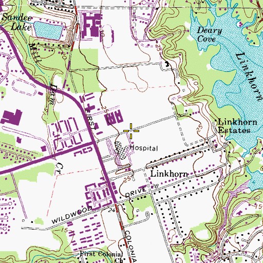Topographic Map of Virginia Beach General Hospital Heliport, VA
