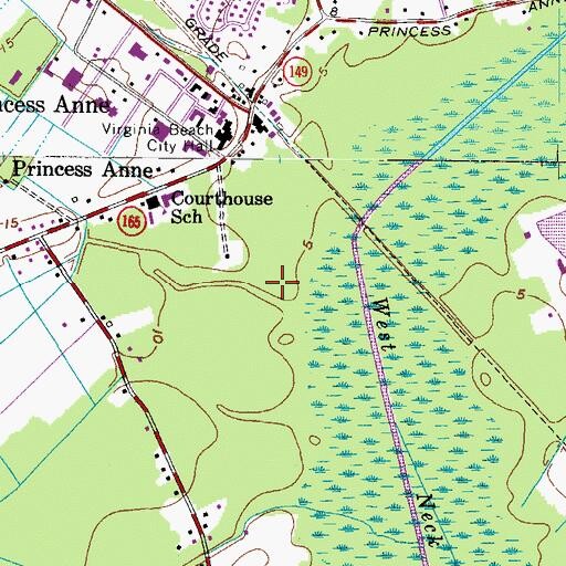 Topographic Map of City Heliport, VA