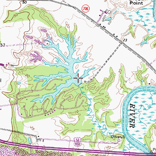 Topographic Map of Rountree South Dam, VA