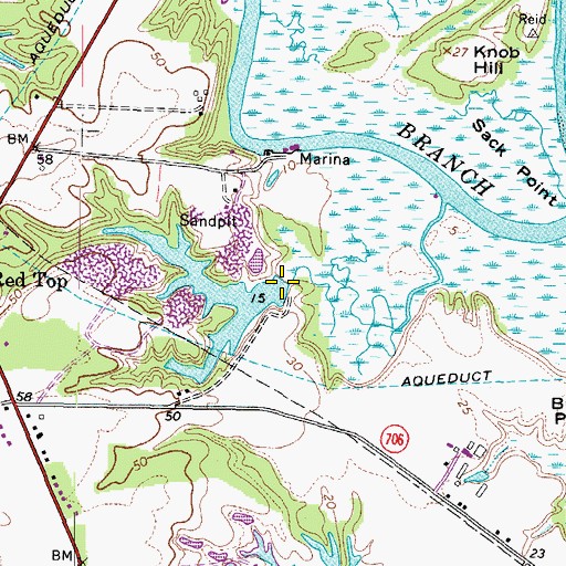 Topographic Map of Rountree North Dam, VA