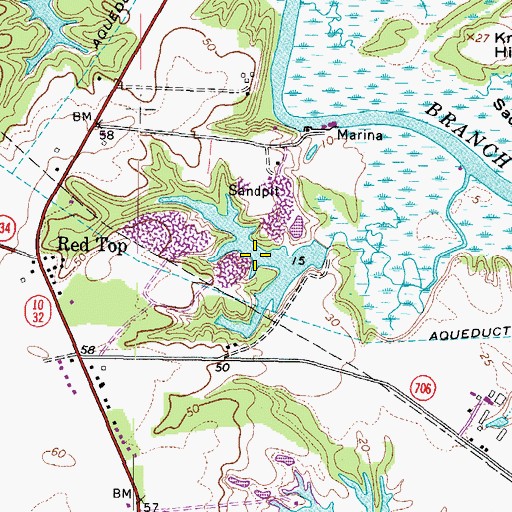 Topographic Map of Rountree North Pond, VA
