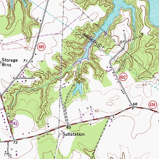 Topographic Map of Issac Walton Dam, VA