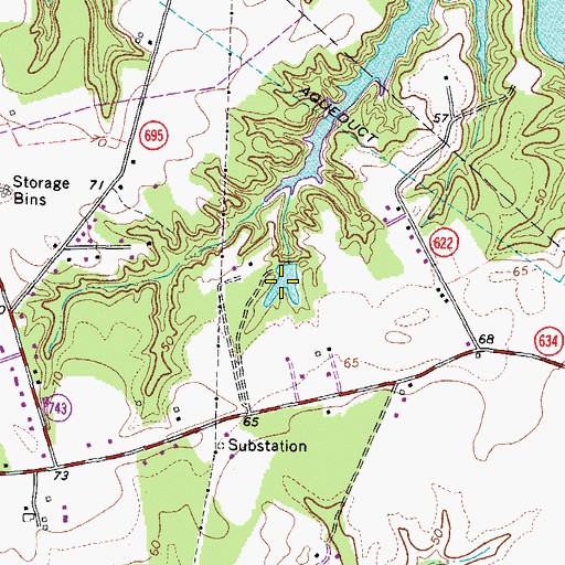 Topographic Map of Issac Walton Lake, VA