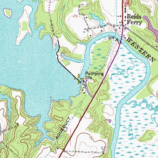 Topographic Map of Western Branch Dam, VA