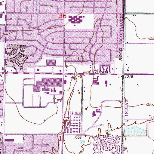 Topographic Map of Scottsdale Community Hospital (historical), AZ
