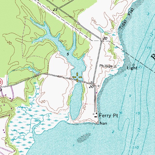 Topographic Map of Ferry Point Dam, VA